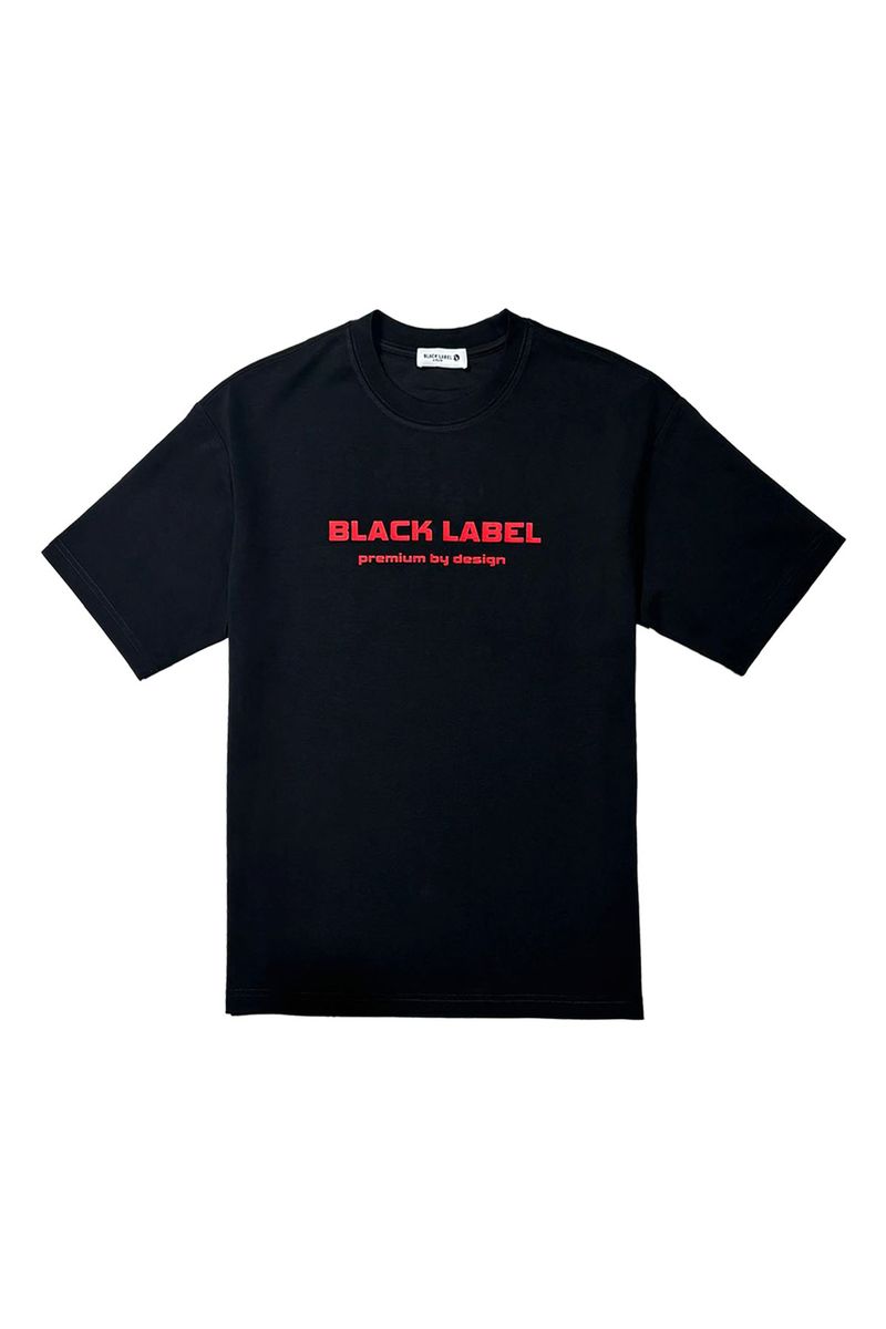 BLACK LABEL OVER PRINT T-SHIRT BLACK/RED