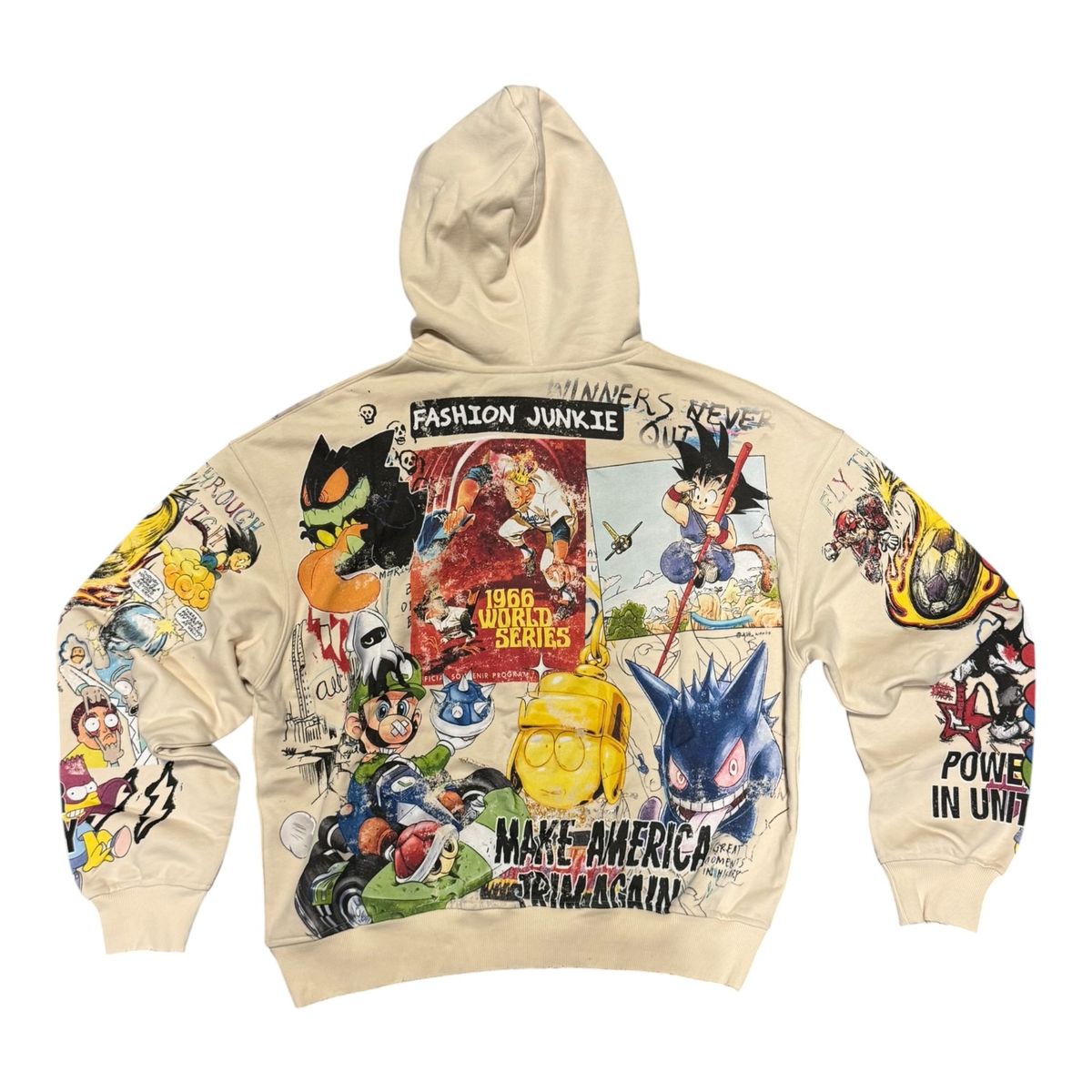 SYNDICATE UNITY GRAPHIC ZIP-UP HOODIE CREAM
