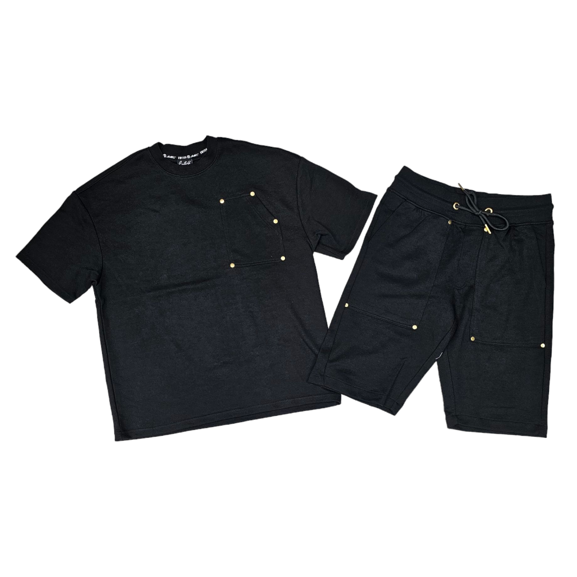 Switch Short Set Oversized T-Shirt & Basic Short Black – ROS