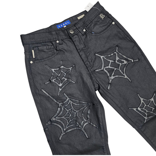 REBEL WEBSTAR STRAIGHT FIT JEANS WAX BLACK 651611