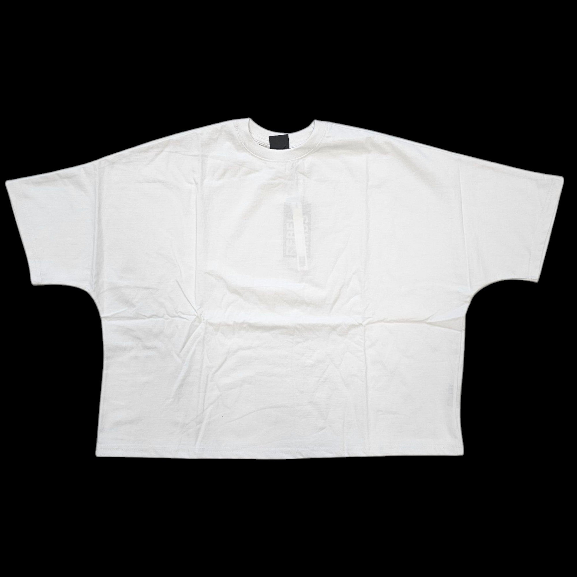 REBEL MEN'S PLAIN OVERSIZED CUT OFF T-SHIRT WHITE 100111