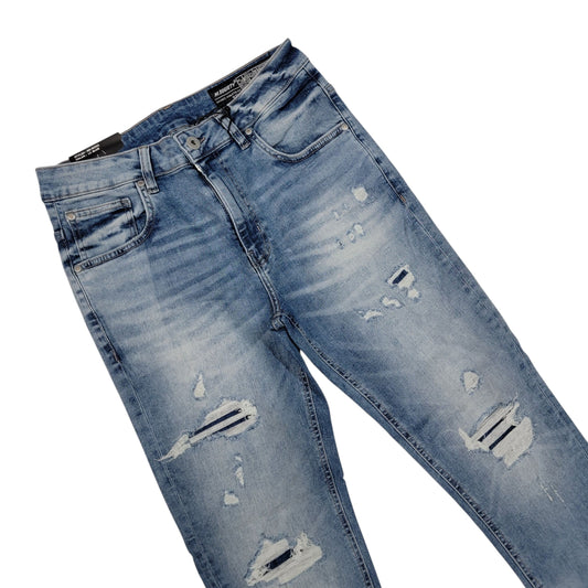 MS MEN'S ATHLETIC FIT JEANS CEMENT LIGHT BLUE MS-80552