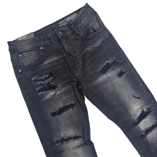 M SOCIETY MEN'S ATHLETIC BLACK BLUE MS-80413