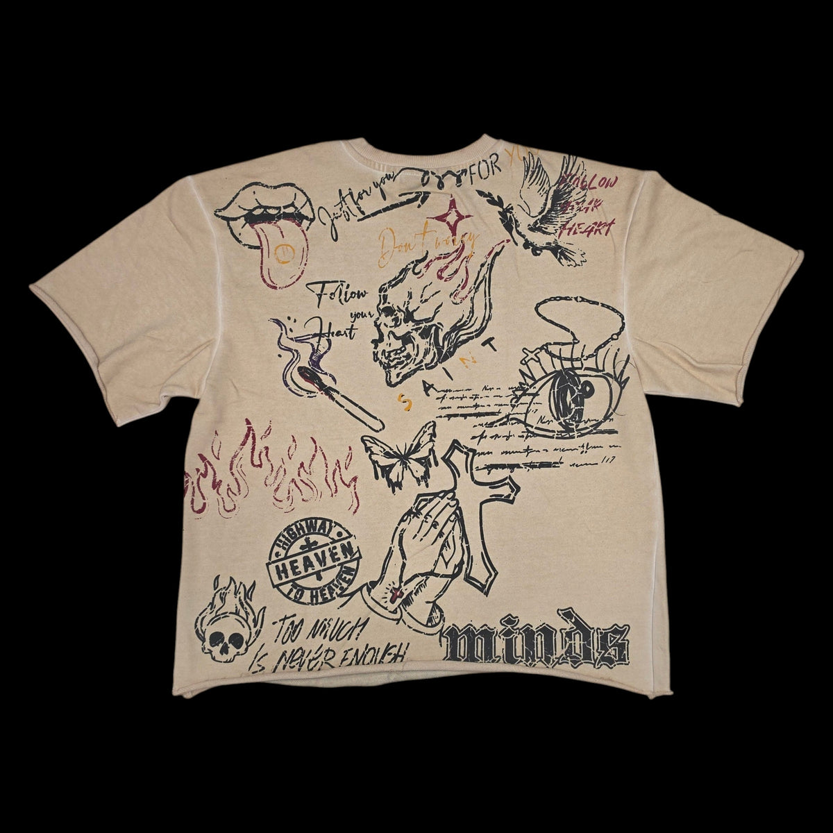 REBEL MINDS SAINT CROPPED T-SHIRT