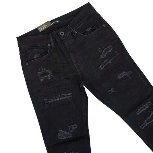 THREAD THEORY MEN'S SLIM FIT JEANS TT-50130 JET BLACK