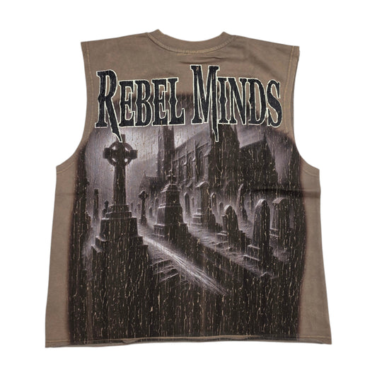 REBEL MINDS MEN'S BORN FROM DUST SLEEVELESS T-SHIRT TAUPE