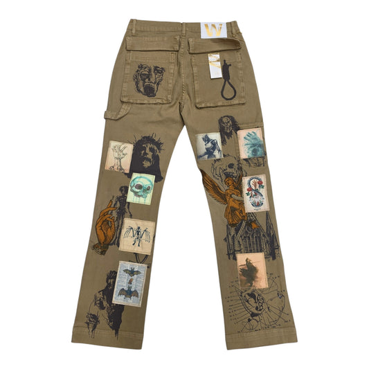 WAIMEA MEN'S GOTHIC PATCHWORK STRAIGHT FIT CARPENTER JEANS