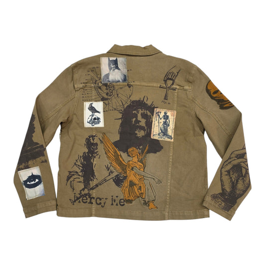 WAIMEA MEN'S GOTHIC PATCHWORK ZIP-UP DENIM JACKET