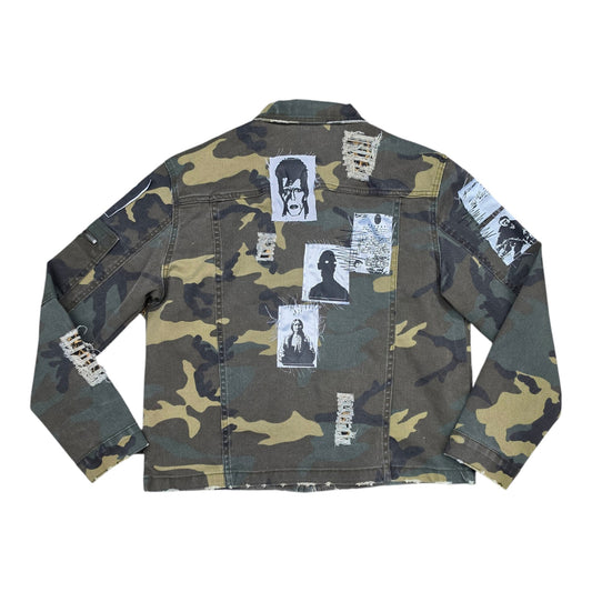 WAIMEA MEN'S DISTRESSED PATCHWORK CAMO ZIP-UP JACKET