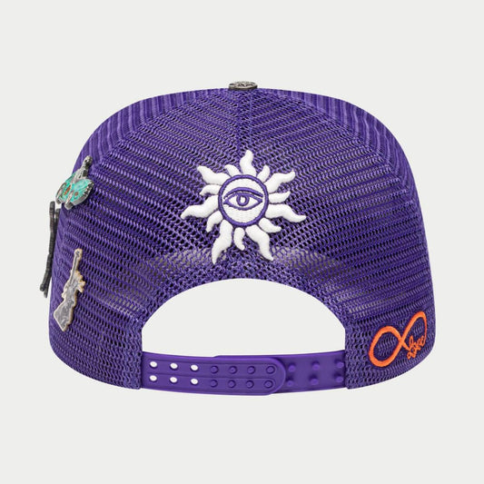 GODSPEED FOREVER TRUCKER HAT PURPLE-GREEN