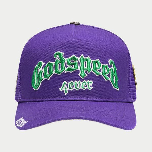 GODSPEED FOREVER TRUCKER HAT PURPLE-GREEN