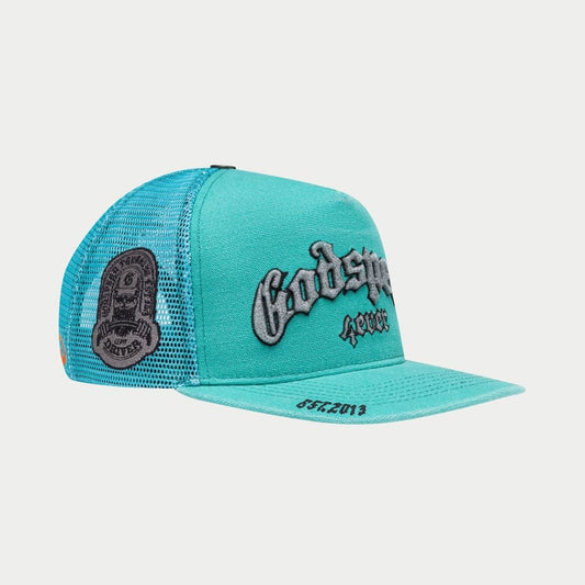 GODSPEED FOREVER TRUCKER HAT TEAL WASHED