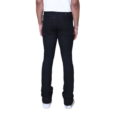 SMOKE RISE STAR RHINESTONE STACKED JEANS BLACK 25630