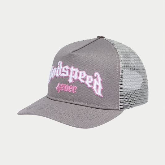 GODSPEED FOREVER TRUCKER HAT GREY/PINK