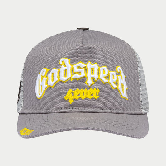 GODSPEED FOREVER TRUCKER HAT GREY/YELLOW