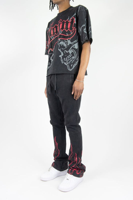 REBEL MINDS SAINT STACKED PANTS & T-SHIRT