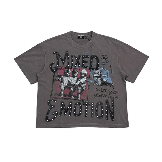 MIXED EMOTIONS MEN'S OVERSIZE GREY FRIENDS T-SHIRT