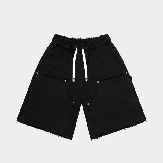 GODSPEED DISTRESSED CARPENTER SHORTS JET BLACK