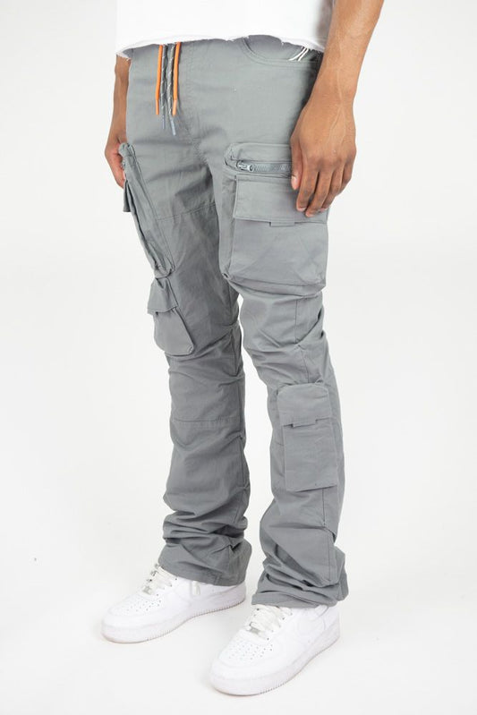 ROAR MEN'S FINE TWILL CARGO PANTS GREY 4163-432
