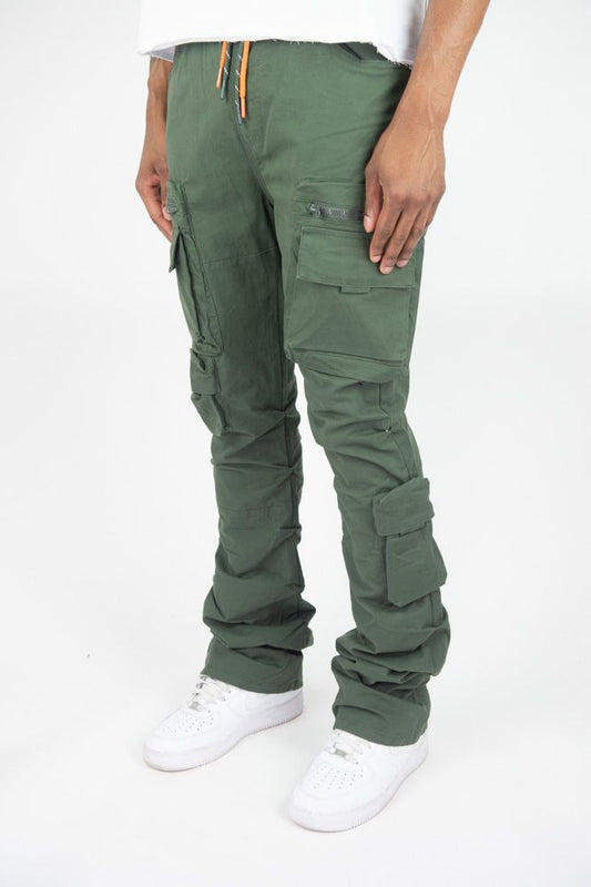 ROAR MEN'S FINE TWILL CARGO PANTS OLIVE 4163-432