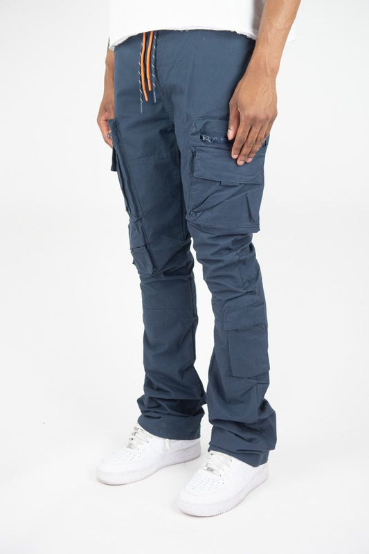 ROAR MEN'S FINE TWILL CARGO PANTS NAVY 4163-432