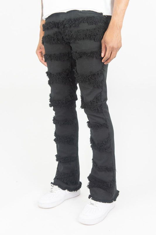 ROAR MEN'S X-FRAYED TWILL PANTS JET BLACK 4163-441