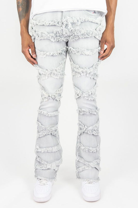 ROAR MEN'S X-FRAYED TWILL PANTS GREY 4163-441