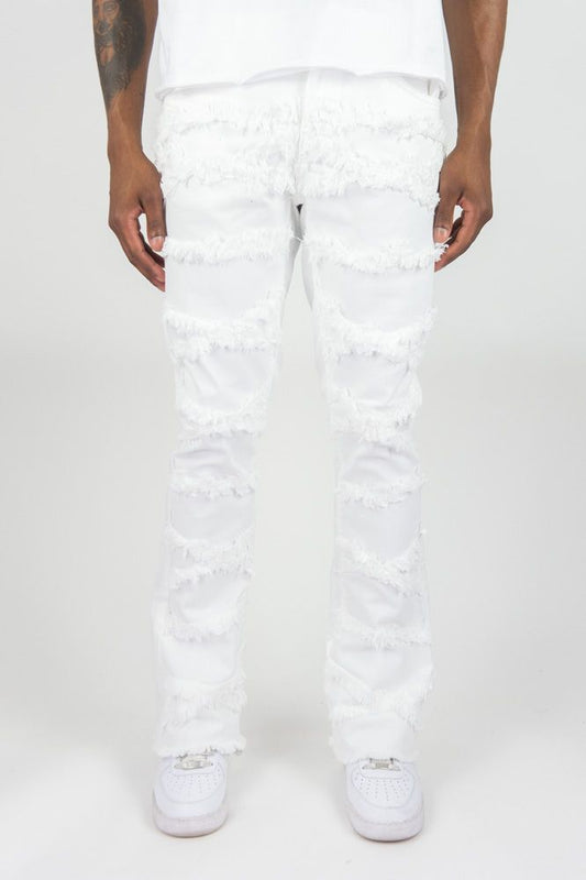 ROAR MEN'S X-FRAYED TWILL PANTS WHITE 4163-441