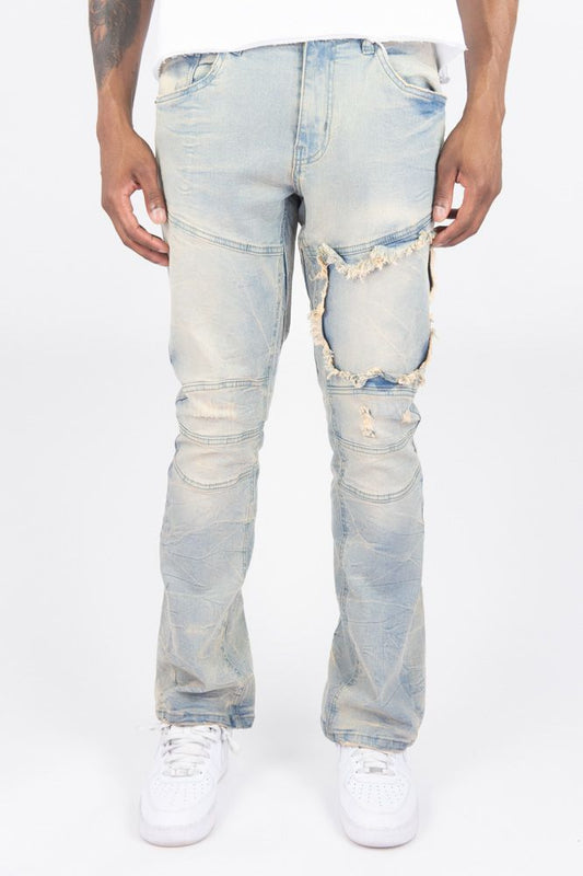 ROAR MEN'S WASHED STACKED DENIM JEANS LIGHT VINTAGE 4163-442