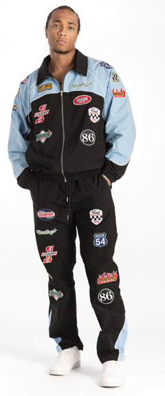 KINDRED MEN’S PATCHED STREET TRACKSUIT BLACK/BABY BLUE