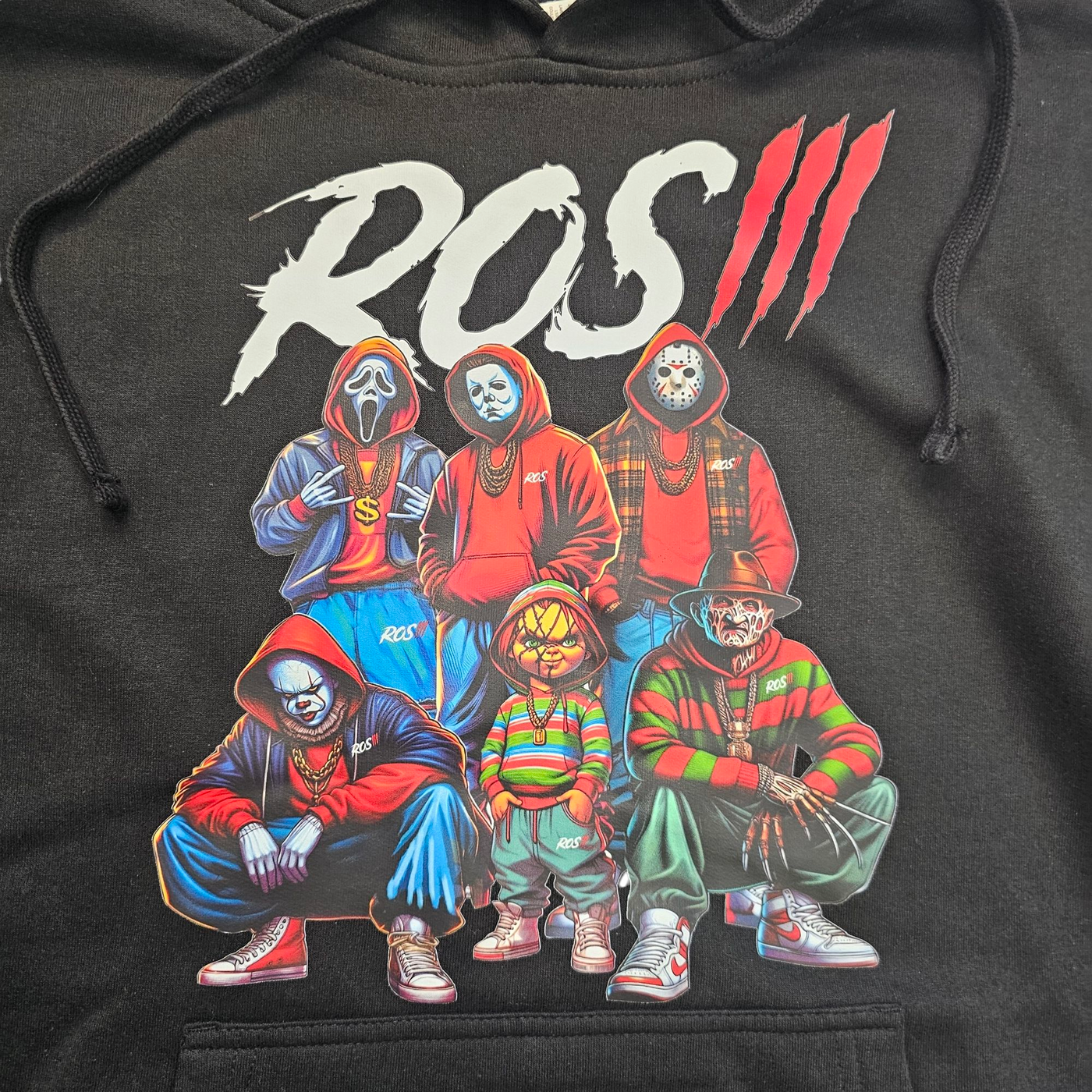 ROS 3 HORROR ICONS HOODIE BLACK