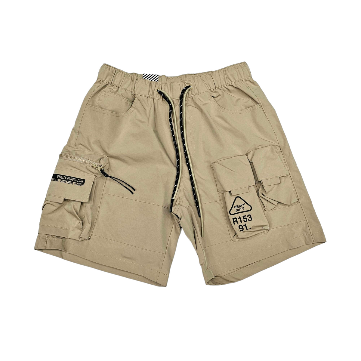 Utility Windbreaker Cargo Shorts Khaki