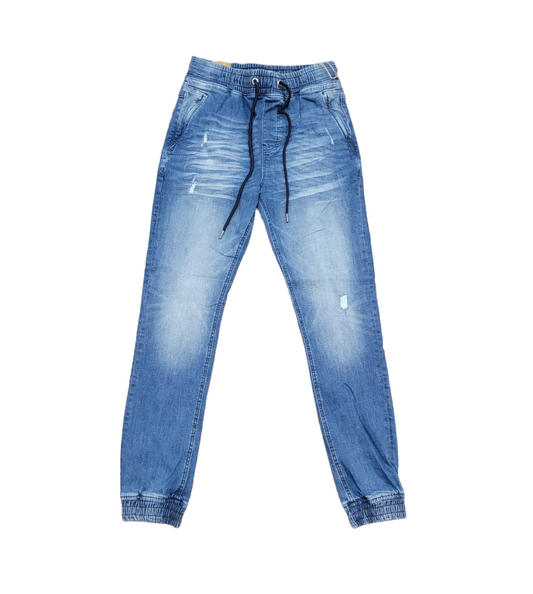 M Society Men's Denim Joggers Medium Indigo MS-80282