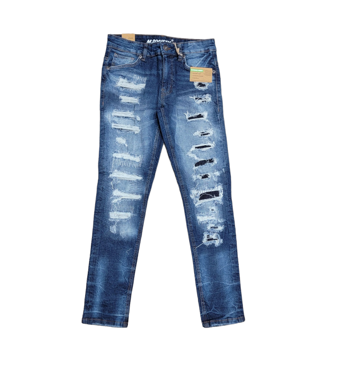 M. Society Men's Skinny Fit Jeans Indigo 80298