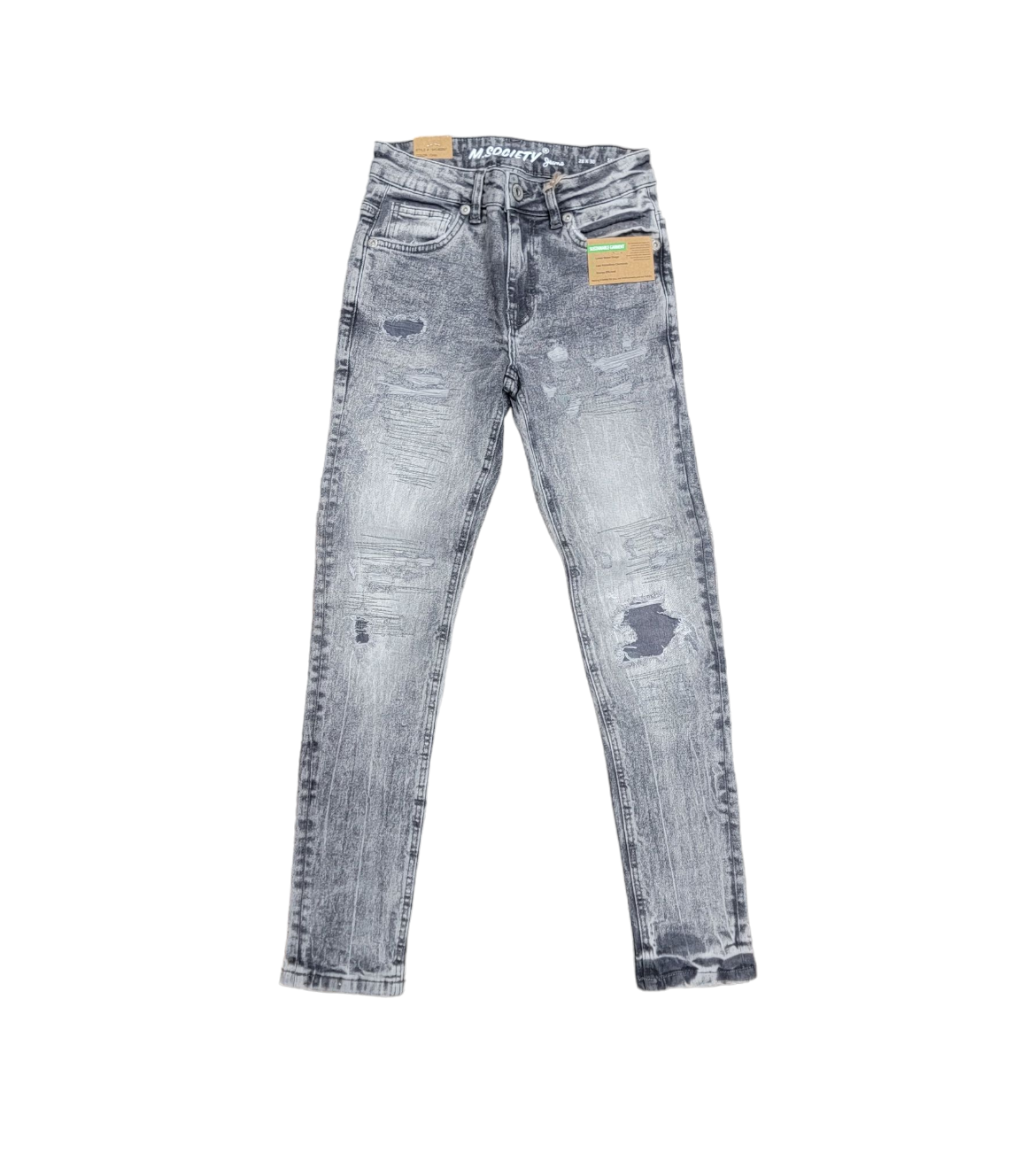 M. Society Men's Skinny Fit Jeans Grey 80297