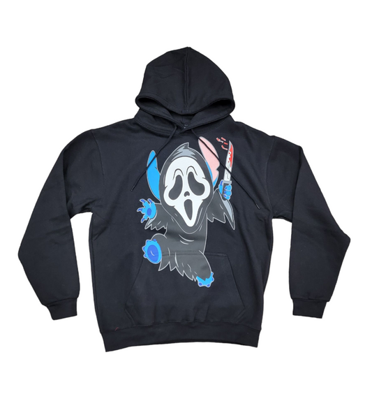 Hard Turn Stitch Scream Hoodie Black