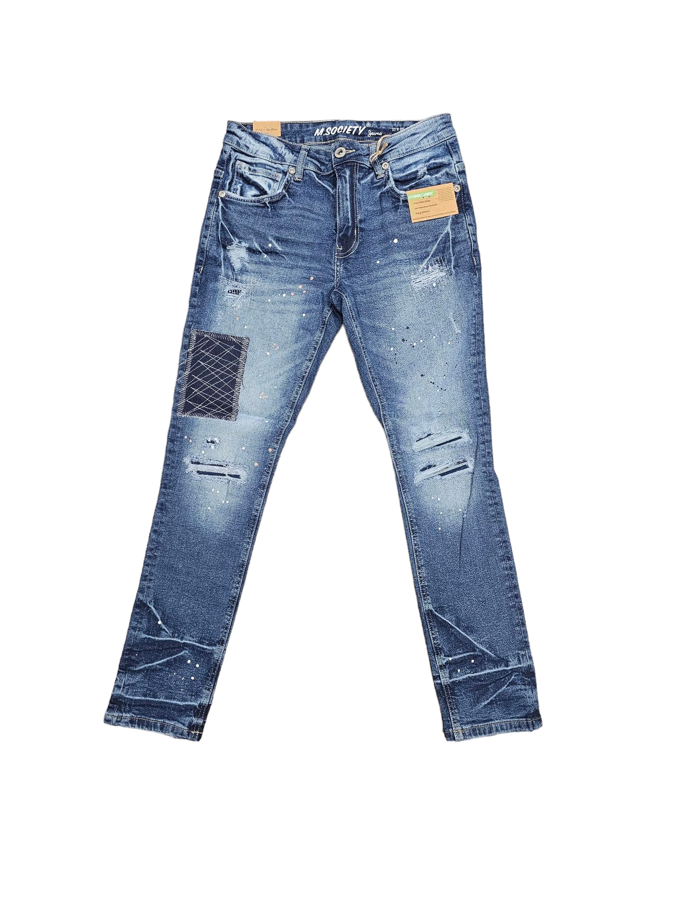 M. Society Men's Stretched Denim Jeans Blue MS-80309