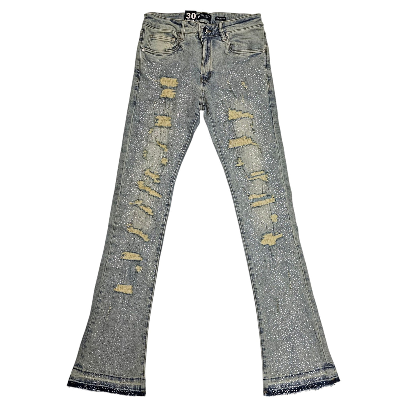 WAIMEA MENS STACKED RHINESTONE JEANS M8257D