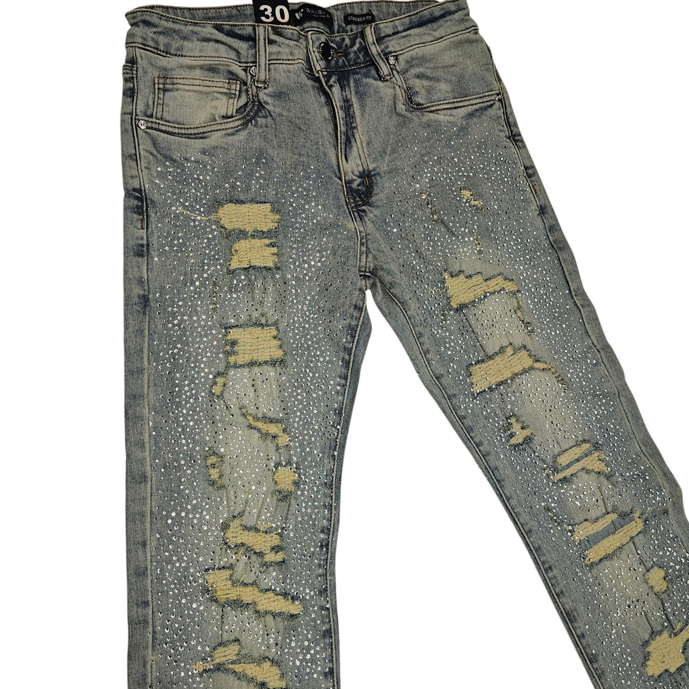 WAIMEA MENS STACKED RHINESTONE JEANS M8257D