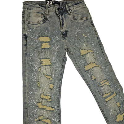 WAIMEA MENS STACKED RHINESTONE JEANS M8257D