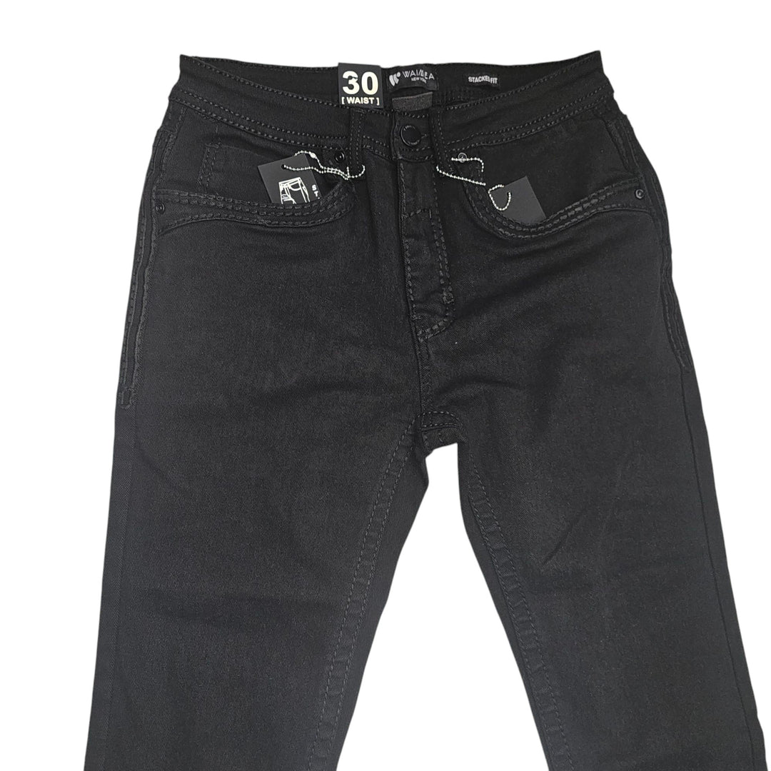 WAIMEA MENS STACKED JET BLACK JEANS M5800TA – ROS 3 CLOTHING CO.