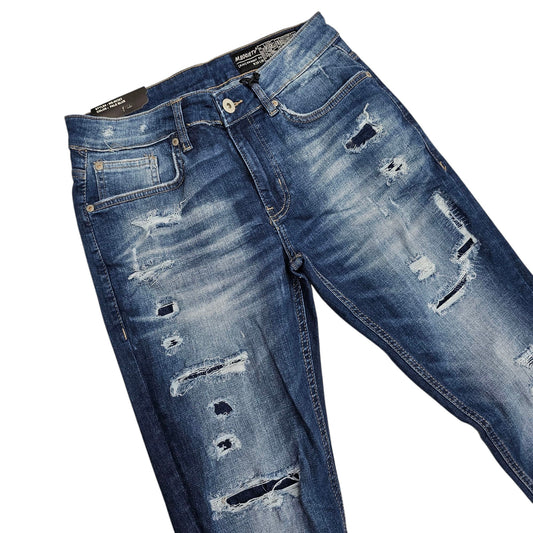 M SOCIETY JEANS RIPS & REPAIR PALE BLUE MS-80383