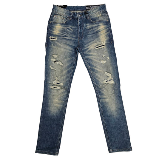 M SOCIETY RIP AND REPAIR VINTAGE BLUE JEANS MS-80382