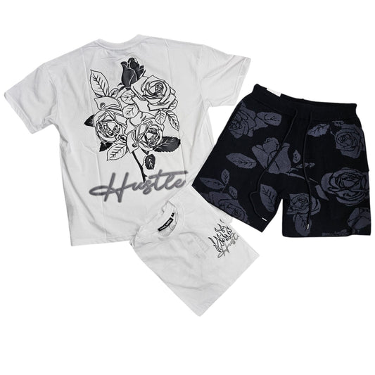 REBEL HUSTLE ROSE SHORT SET OVERSIZED TEE 151144