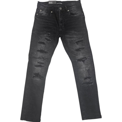 THREAD THEORY MENS SKINNY FIT JEANS BLACK TT-50111