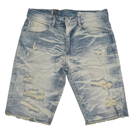 RISE ESSENTIAL DENIM SHORTS JS24109 SEVILLE BLUE
