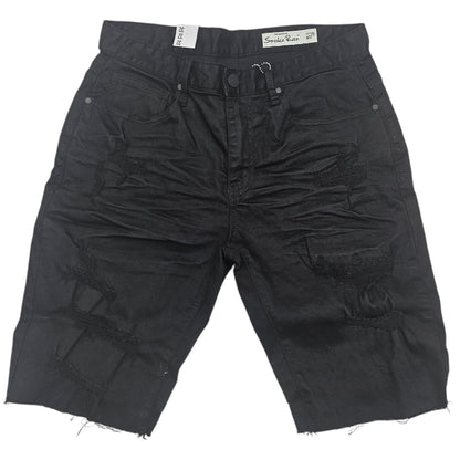 RISE ESSENTIAL DENIM SHORTS JS24109 JET BLACK
