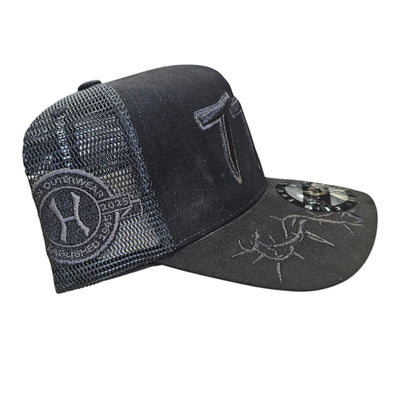 HUDSON SUEDE TRUCKER HAT BLACK