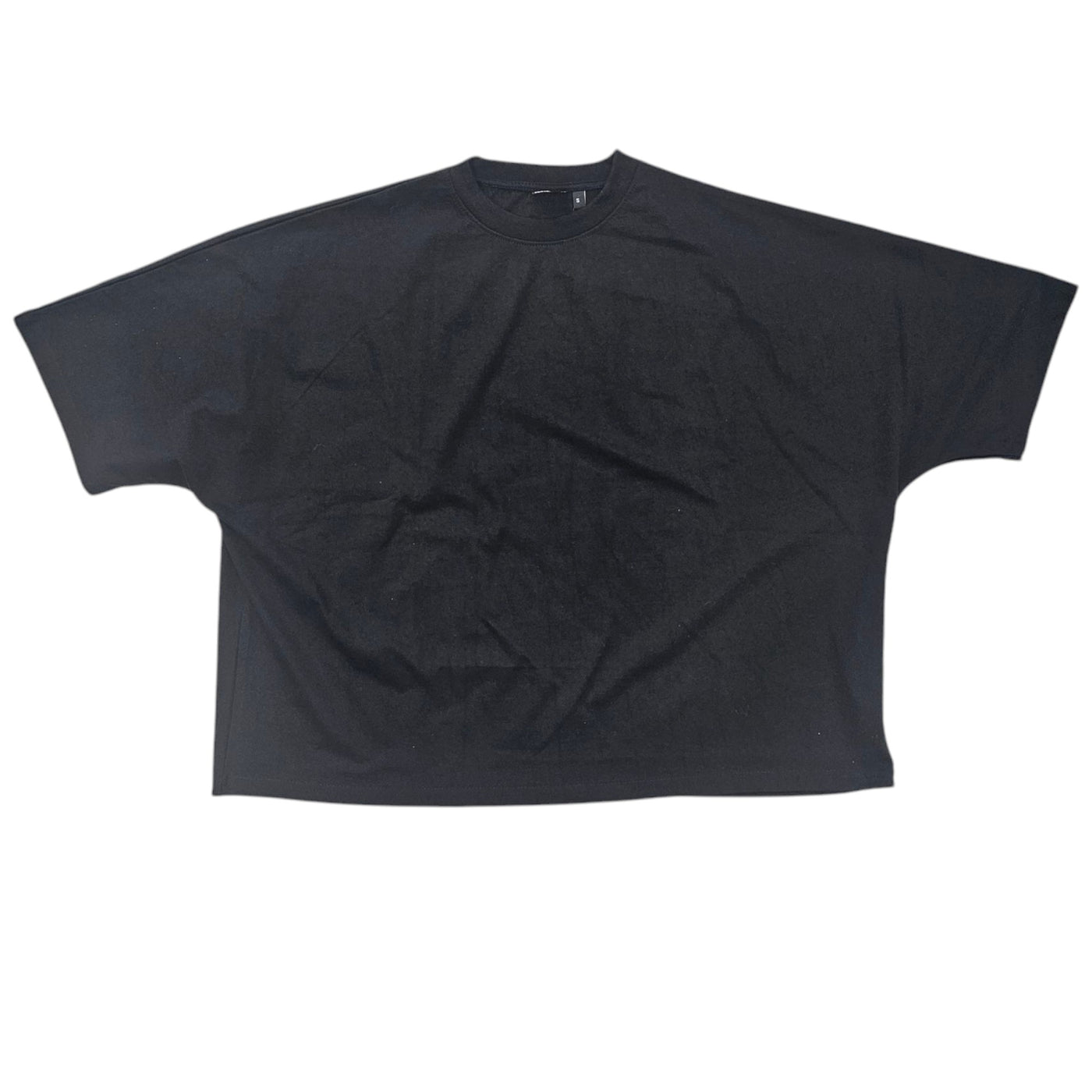REBEL MEN'S PLAIN OVERSIZED CUT OFF T-SHIRT BLACK 100111