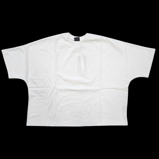 REBEL MEN'S PLAIN OVERSIZED CUT OFF T-SHIRT WHITE 100111